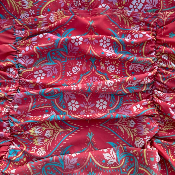 Torrid swimsuit Women size 3 ladder front One Piece lattice straps medallion 3X - Picture 4 of 16